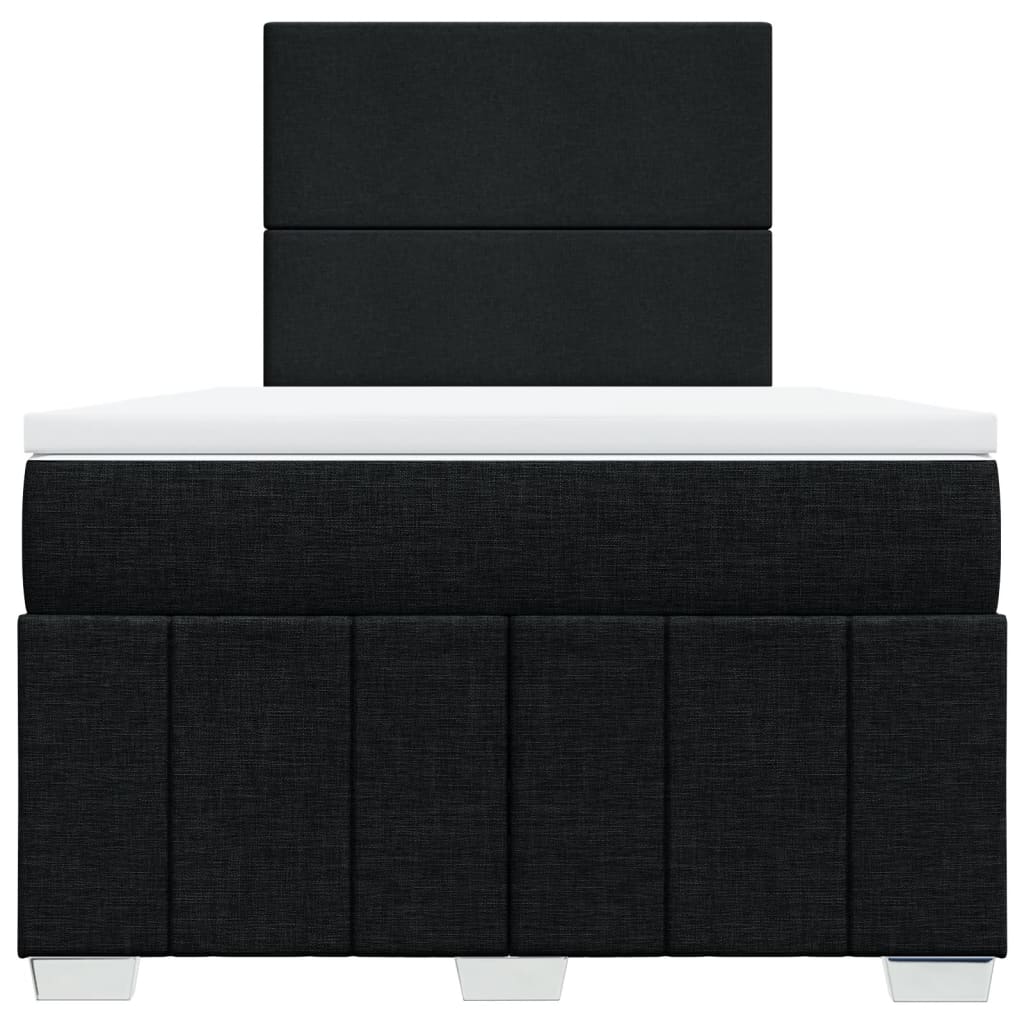 Krevet box spring s madracem crni 120 x 190 cm od tkanine