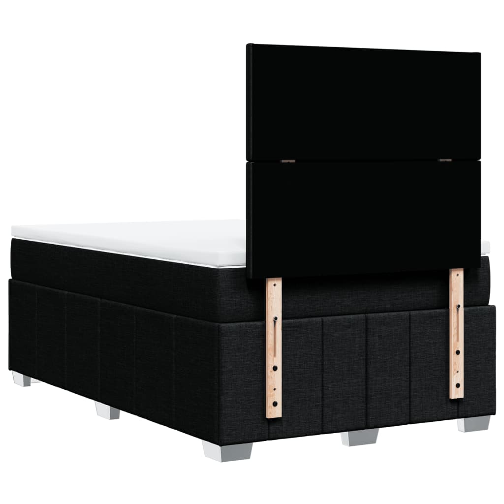 Krevet box spring s madracem crni 120 x 190 cm od tkanine