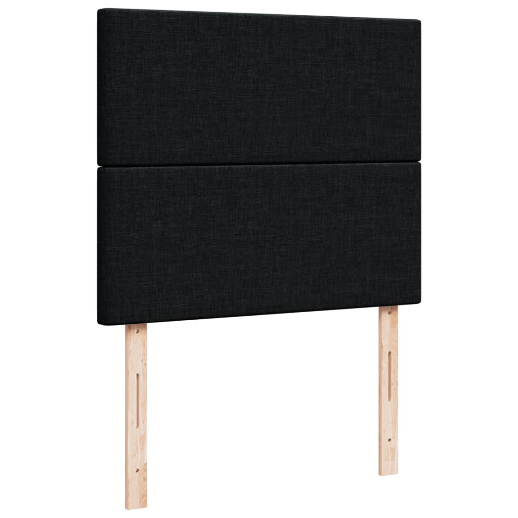 Krevet box spring s madracem crni 120 x 190 cm od tkanine