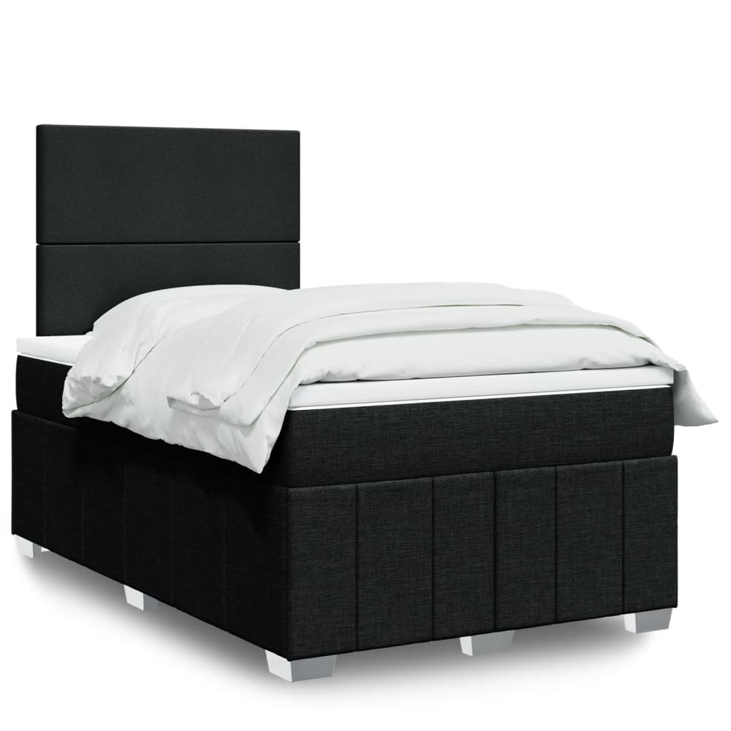 Krevet box spring s madracem crni 120 x 190 cm od tkanine