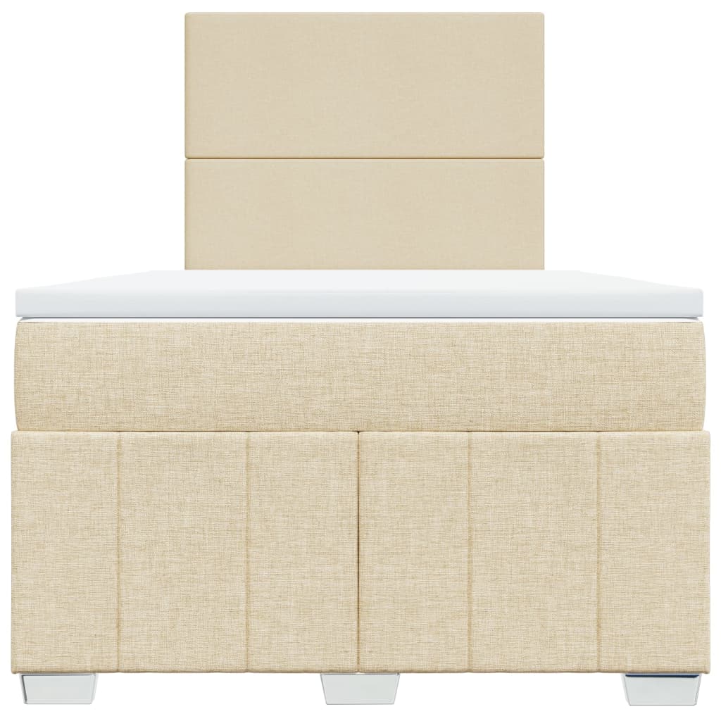 Krevet box spring s madracem krem 120 x 190 cm od tkanine