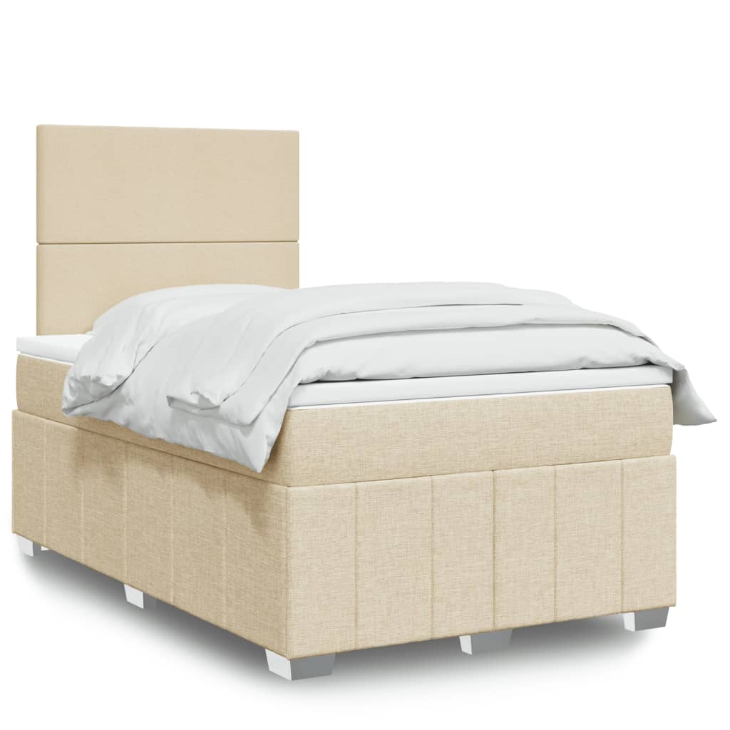 Krevet box spring s madracem krem 120 x 190 cm od tkanine