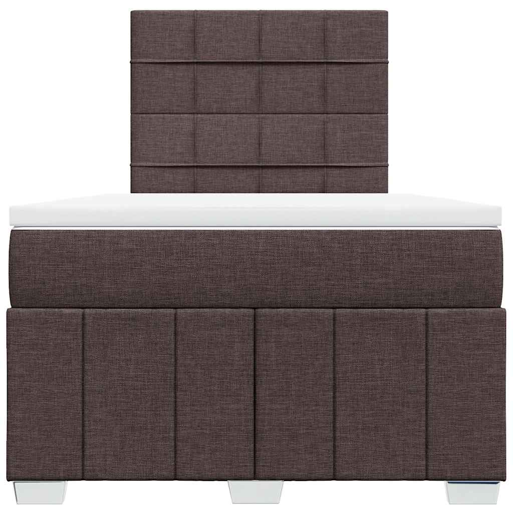 Krevet box spring s madracem tamnosmeđi 120 x 190 cm od tkanine