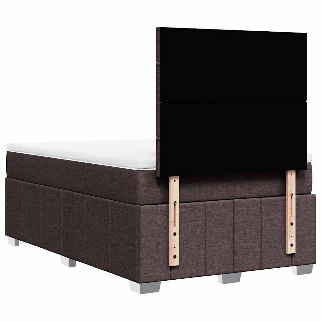 Krevet box spring s madracem tamnosmeđi 120 x 190 cm od tkanine