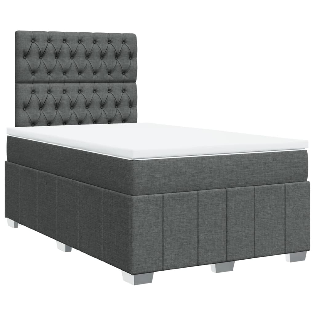 Krevet box spring s madracem tamnosivi 120 x 190 cm tkanina