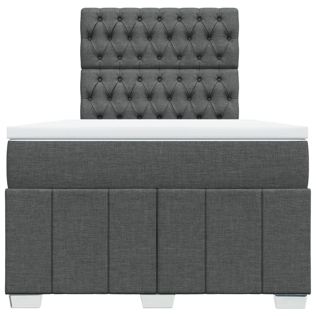 Krevet box spring s madracem tamnosivi 120 x 190 cm tkanina
