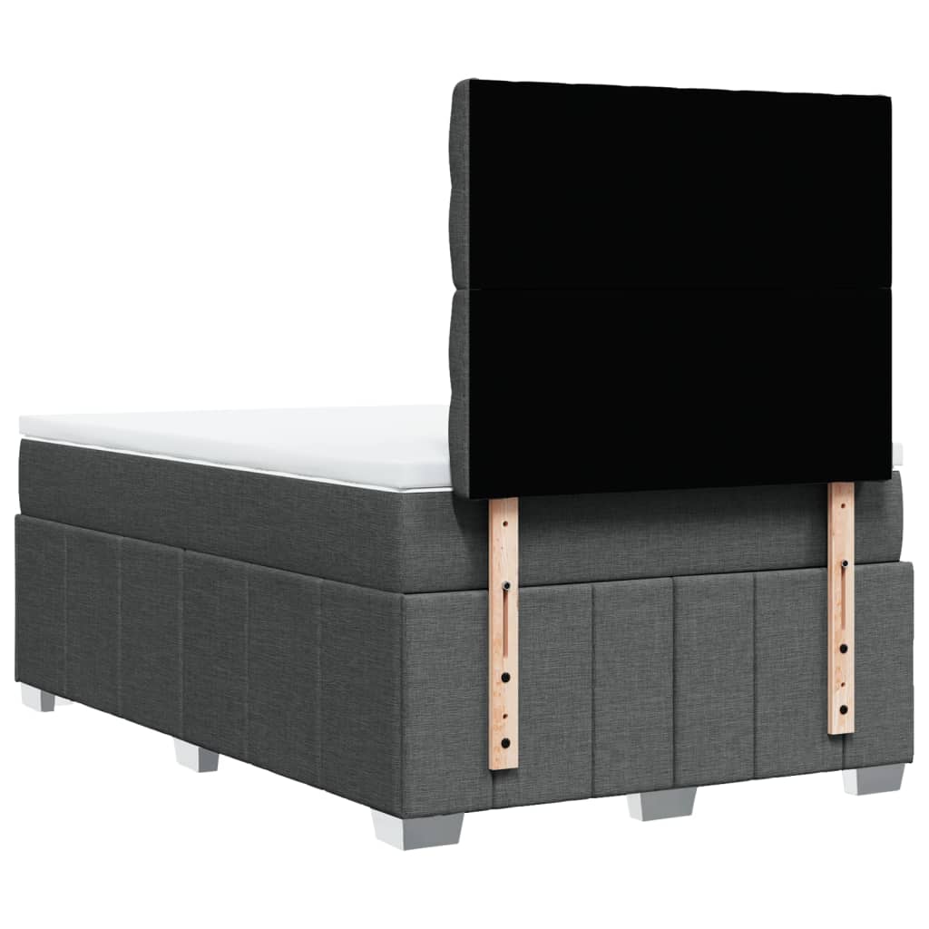 Krevet box spring s madracem tamnosivi 120 x 190 cm tkanina