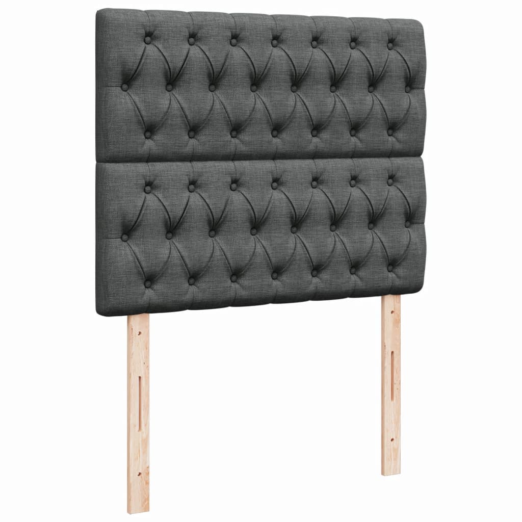 Krevet box spring s madracem tamnosivi 120 x 190 cm tkanina