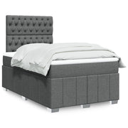 Krevet box spring s madracem tamnosivi 120 x 190 cm tkanina