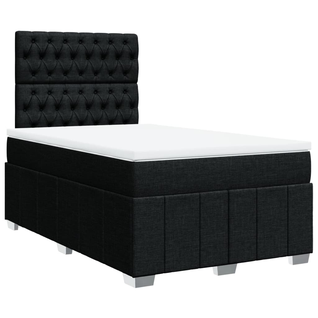 Krevet box spring s madracem crni 120 x 190 cm od tkanine