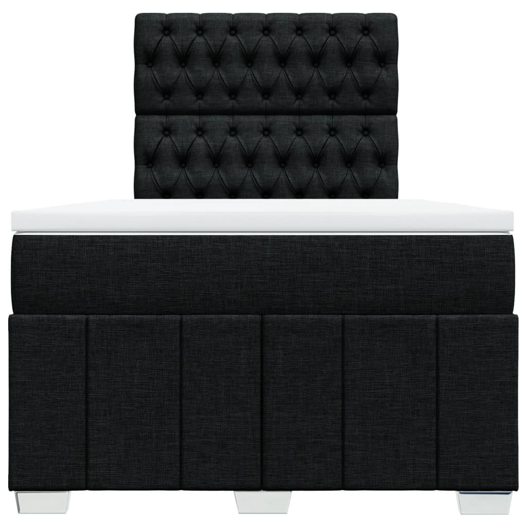 Krevet box spring s madracem crni 120 x 190 cm od tkanine