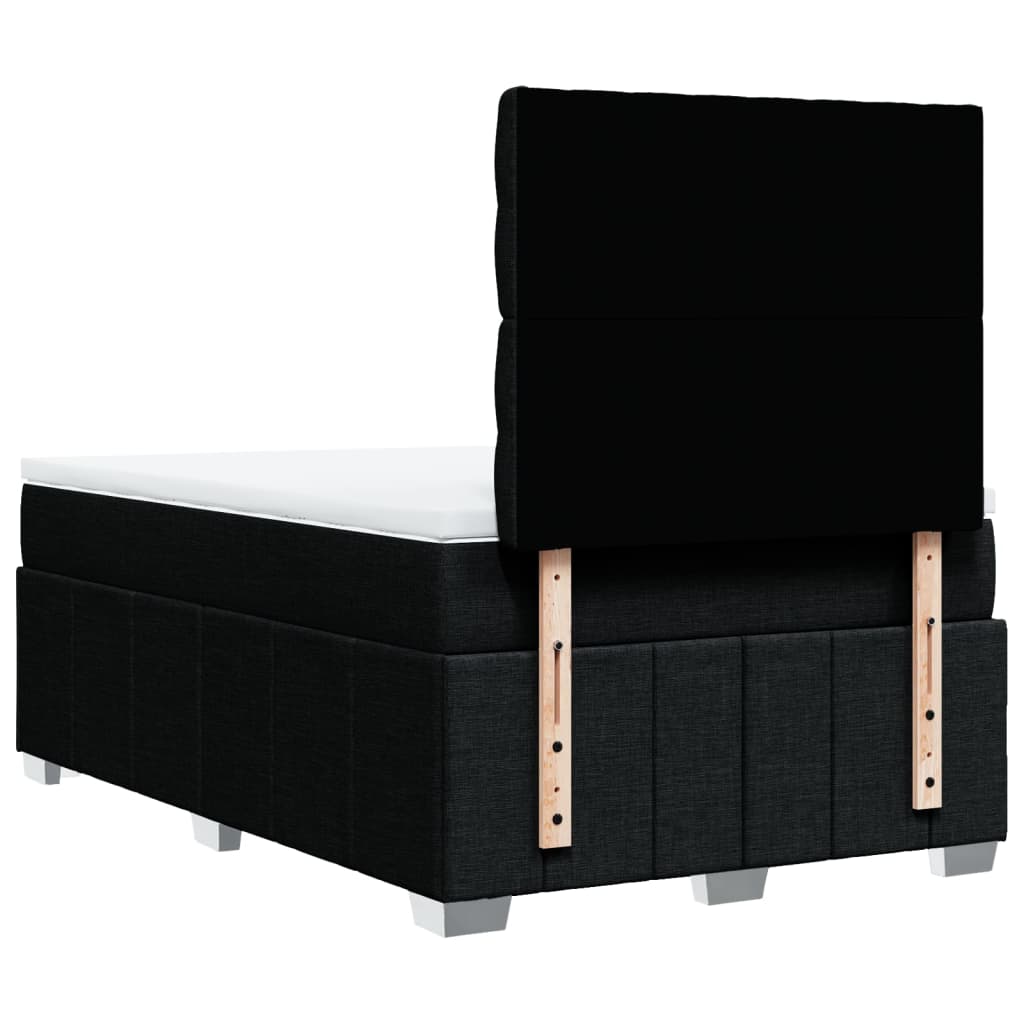 Krevet box spring s madracem crni 120 x 190 cm od tkanine