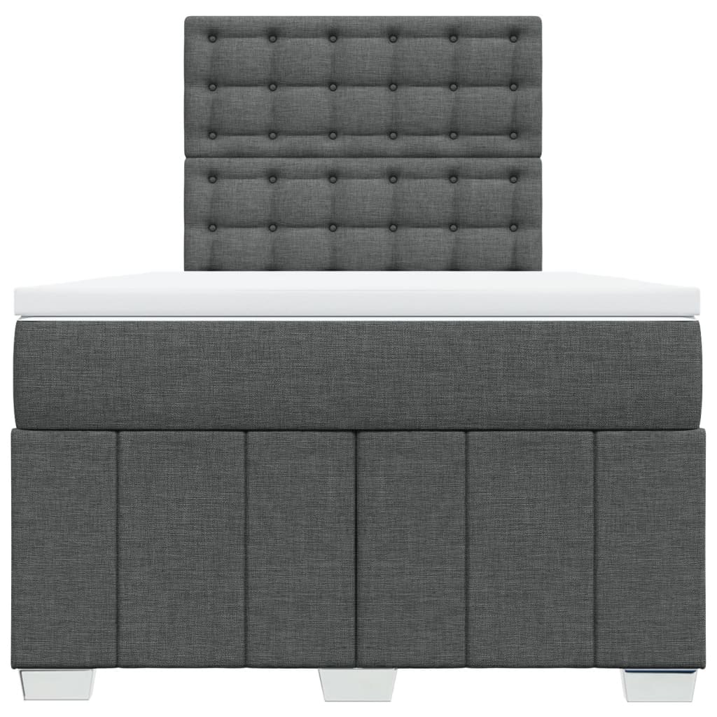 Krevet box spring s madracem tamnosivi 120 x 190 cm tkanina