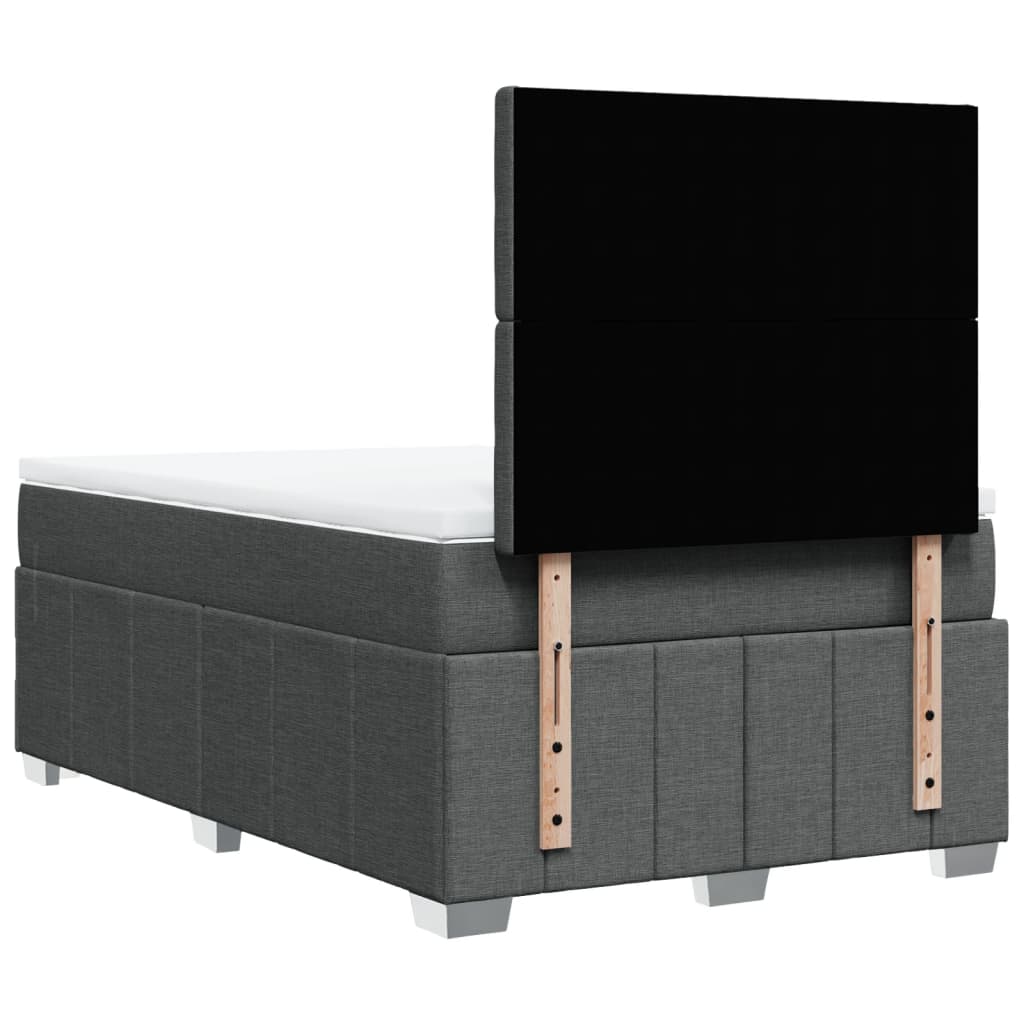 Krevet box spring s madracem tamnosivi 120 x 190 cm tkanina