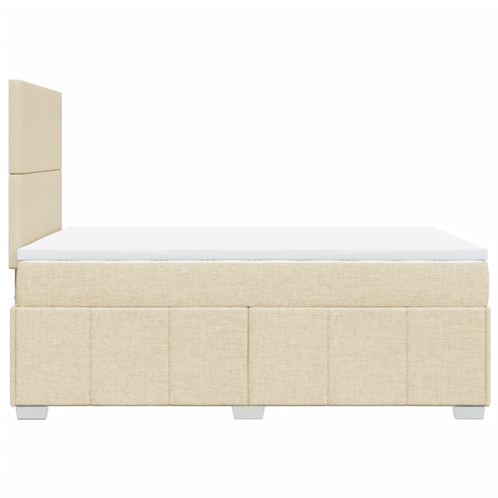 Krevet s oprugama i madracem krem 120 x 200 cm od tkanine