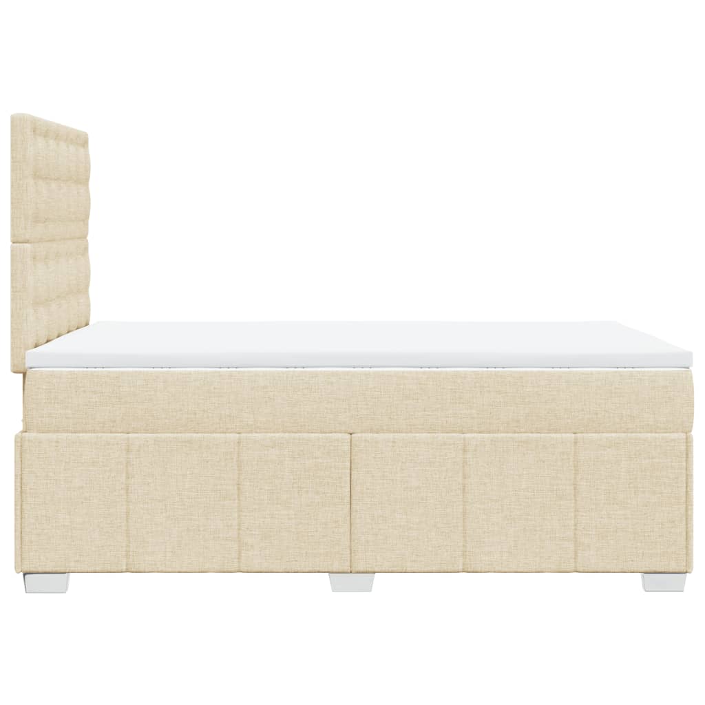 Krevet s oprugama i madracem krem 120 x 200 cm od tkanine
