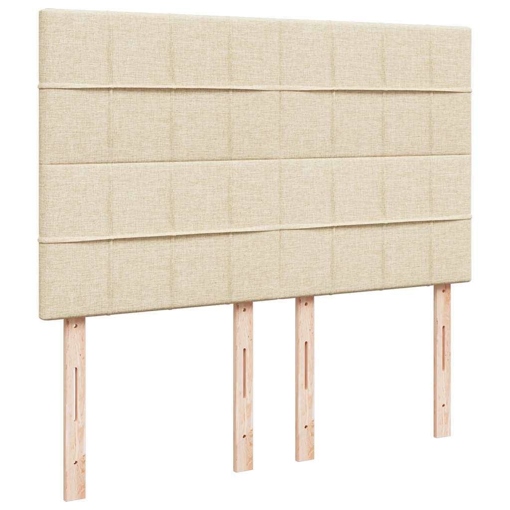 Krevet s oprugama i madracem krem 140 x 190 cm od tkanine