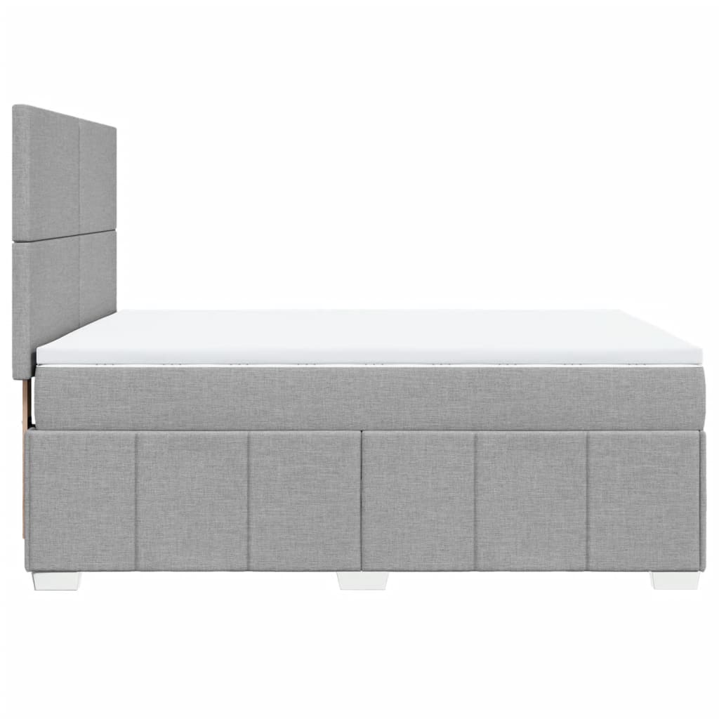 Krevet box spring s madracem svjetlosivi 140x200 cm od tkanine
