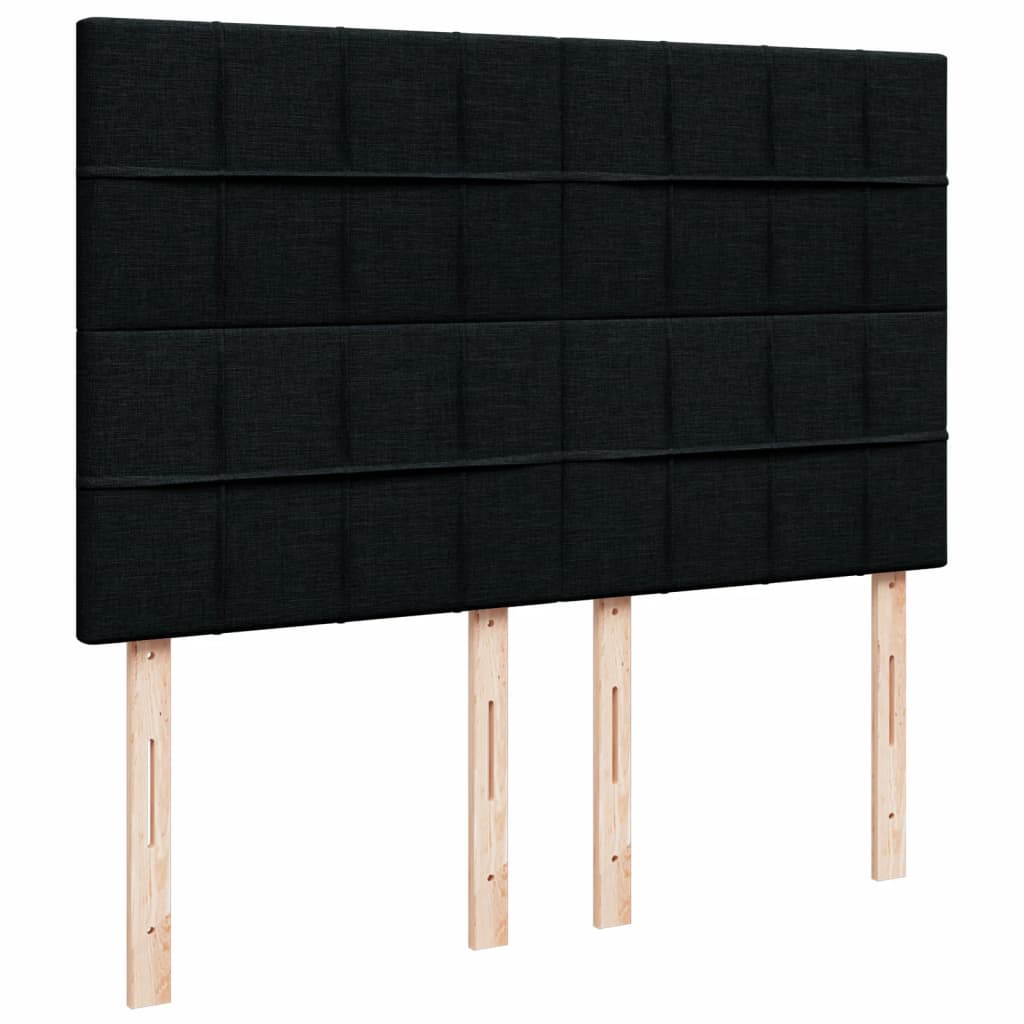 Krevet s oprugama i madracem crni 140x200 cm od tkanine
