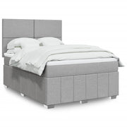 Krevet box spring s madracem svjetlosiva 160x200 cm tkanina