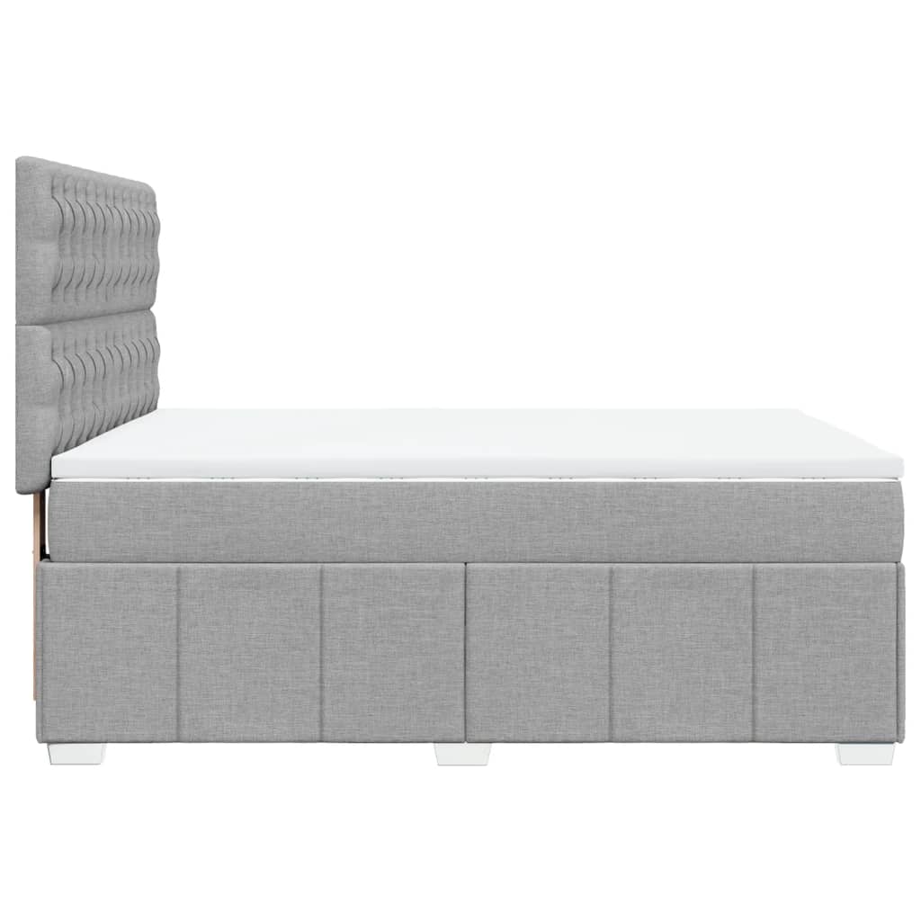 Krevet box spring s madracem svjetlosiva 160x200 cm tkanina