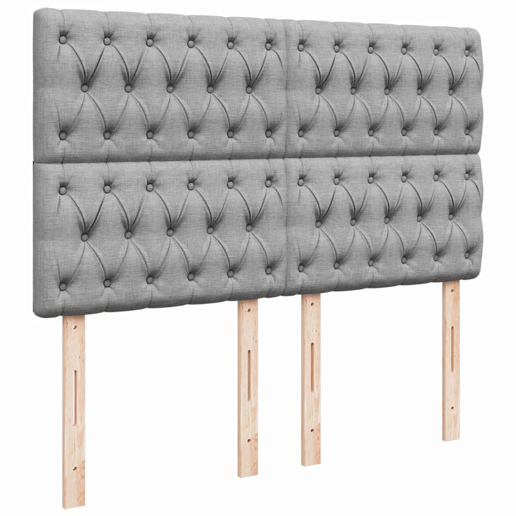 Krevet box spring s madracem svjetlosiva 160x200 cm tkanina