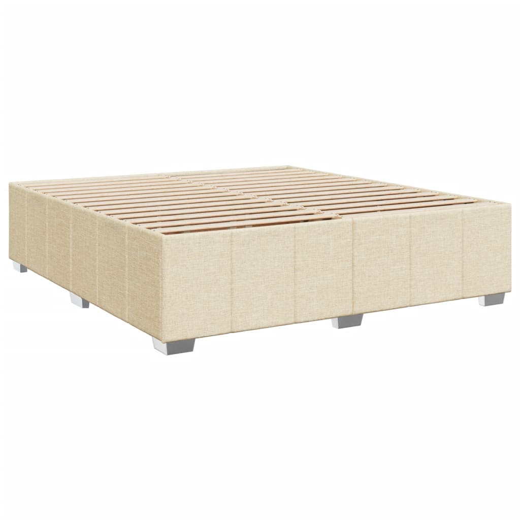 Krevet s oprugama i madracem krem 180x200 cm od tkanine
