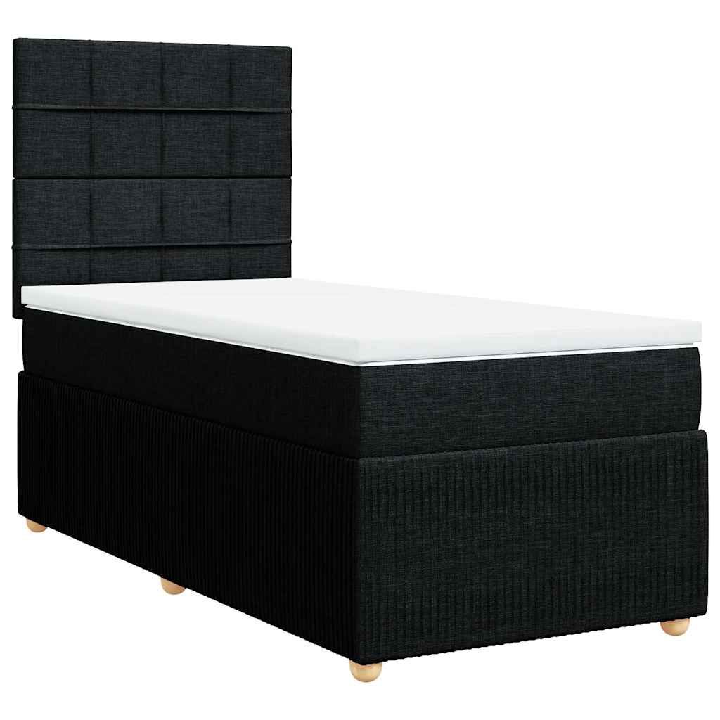 Box spring krevet s madracem crni 80 x 200 cm od tkanine