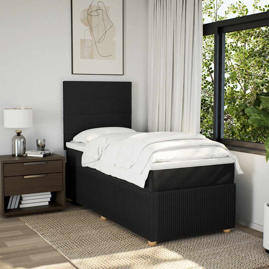 Box spring krevet s madracem crni 80 x 200 cm od tkanine