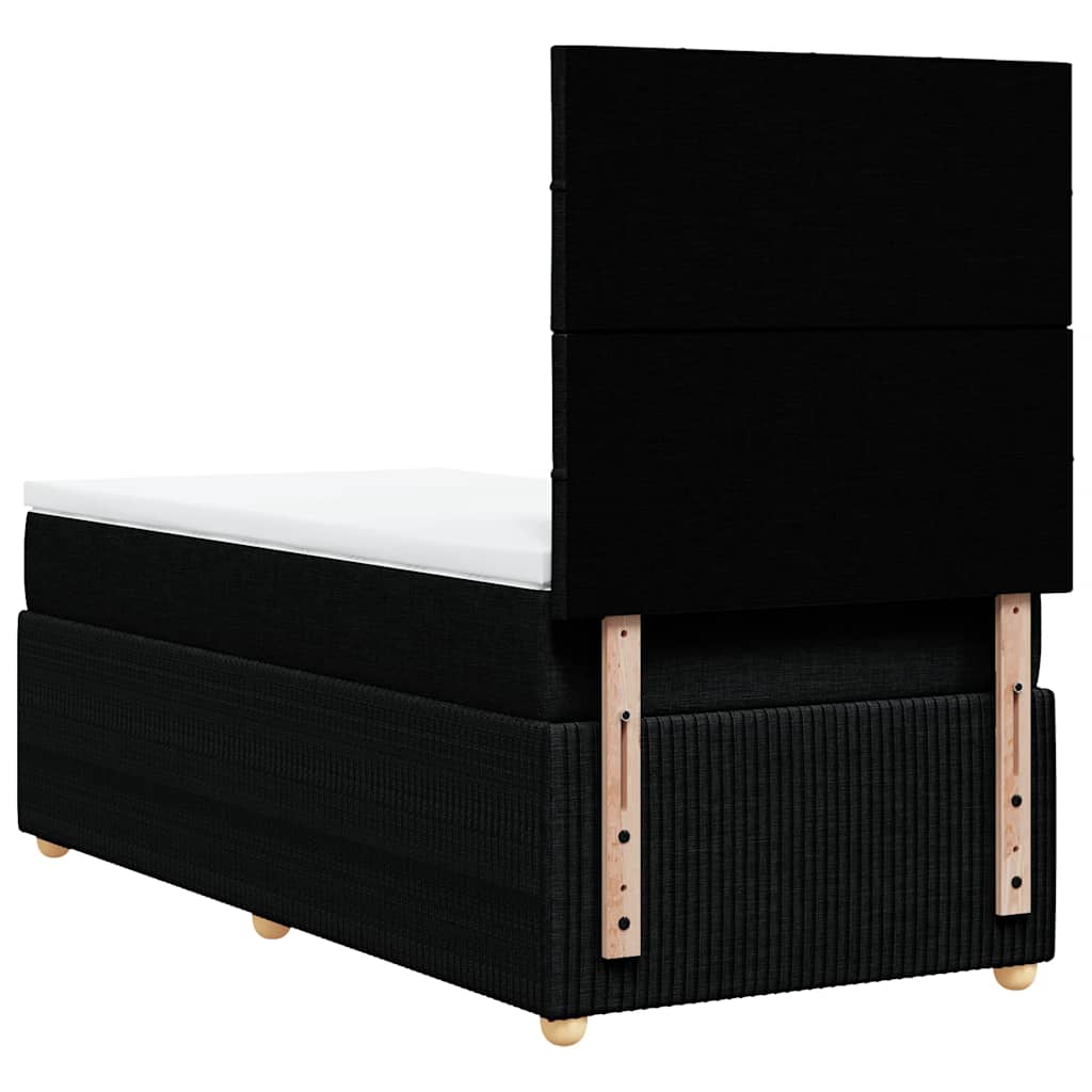 Box spring krevet s madracem crni 80 x 200 cm od tkanine