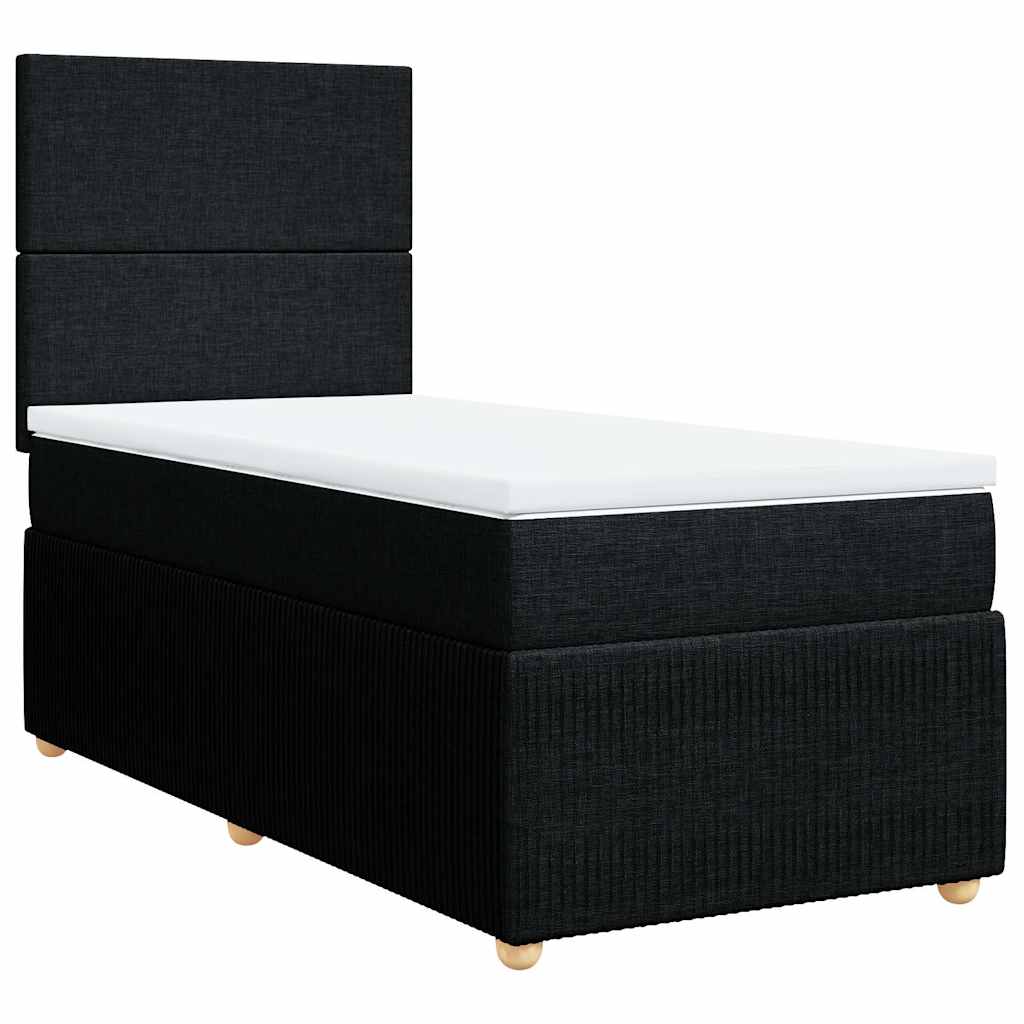 Box spring krevet s madracem crni 90x190 cm od tkanine
