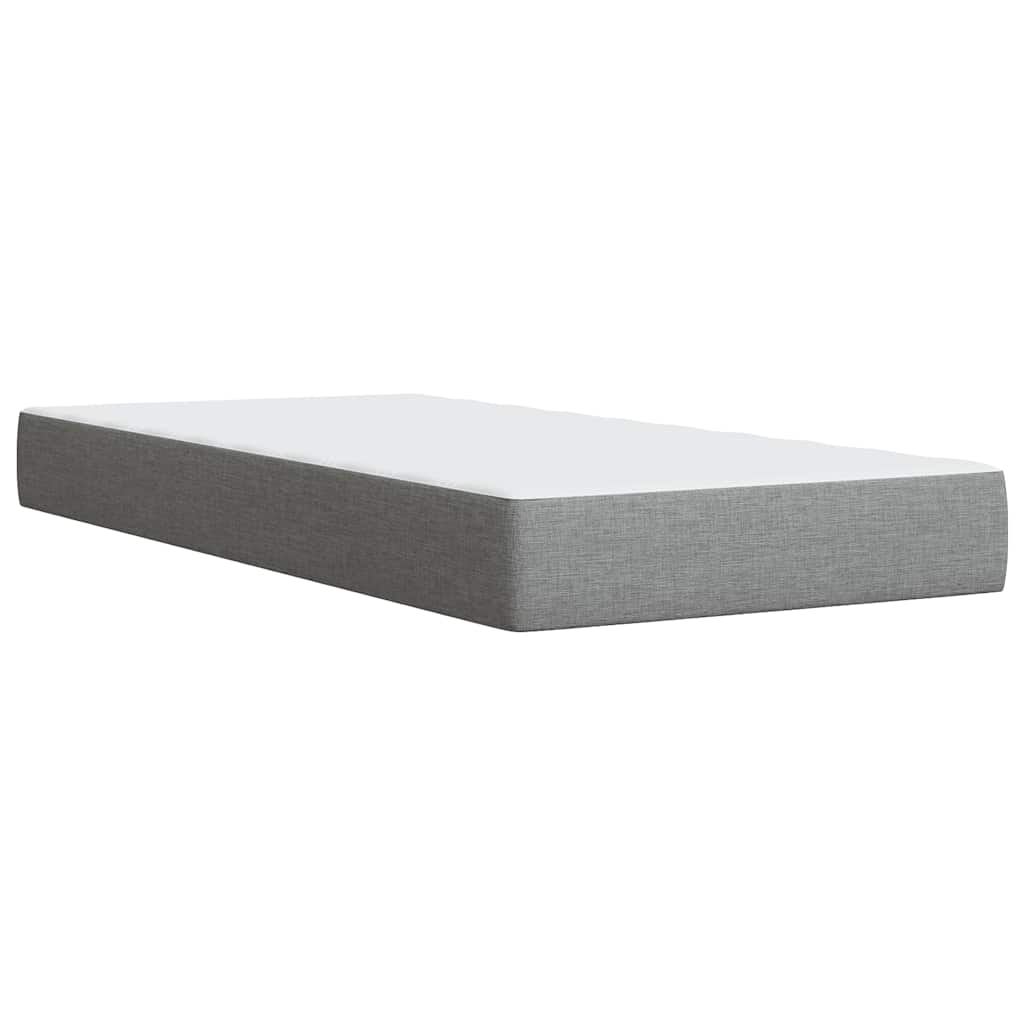 Box spring krevet s madracem svjetlosivi 90x190 cm od tkanine