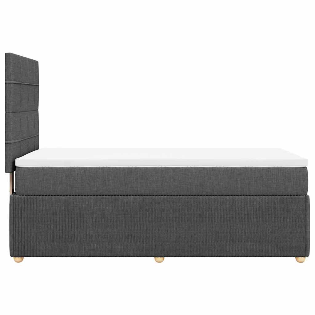 Krevet s oprugama i madracem tamnosivi 90 x 190 cm od tkanine