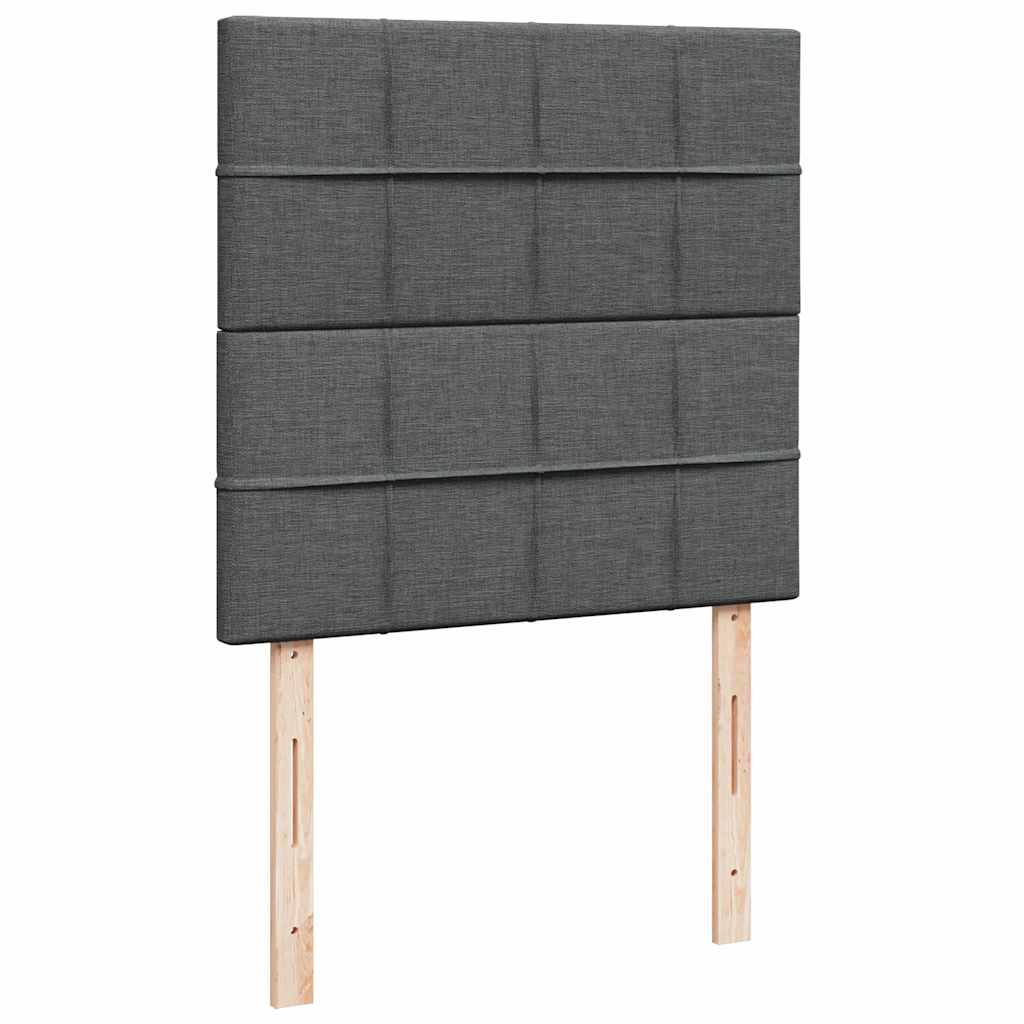 Krevet s oprugama i madracem tamnosivi 90 x 190 cm od tkanine