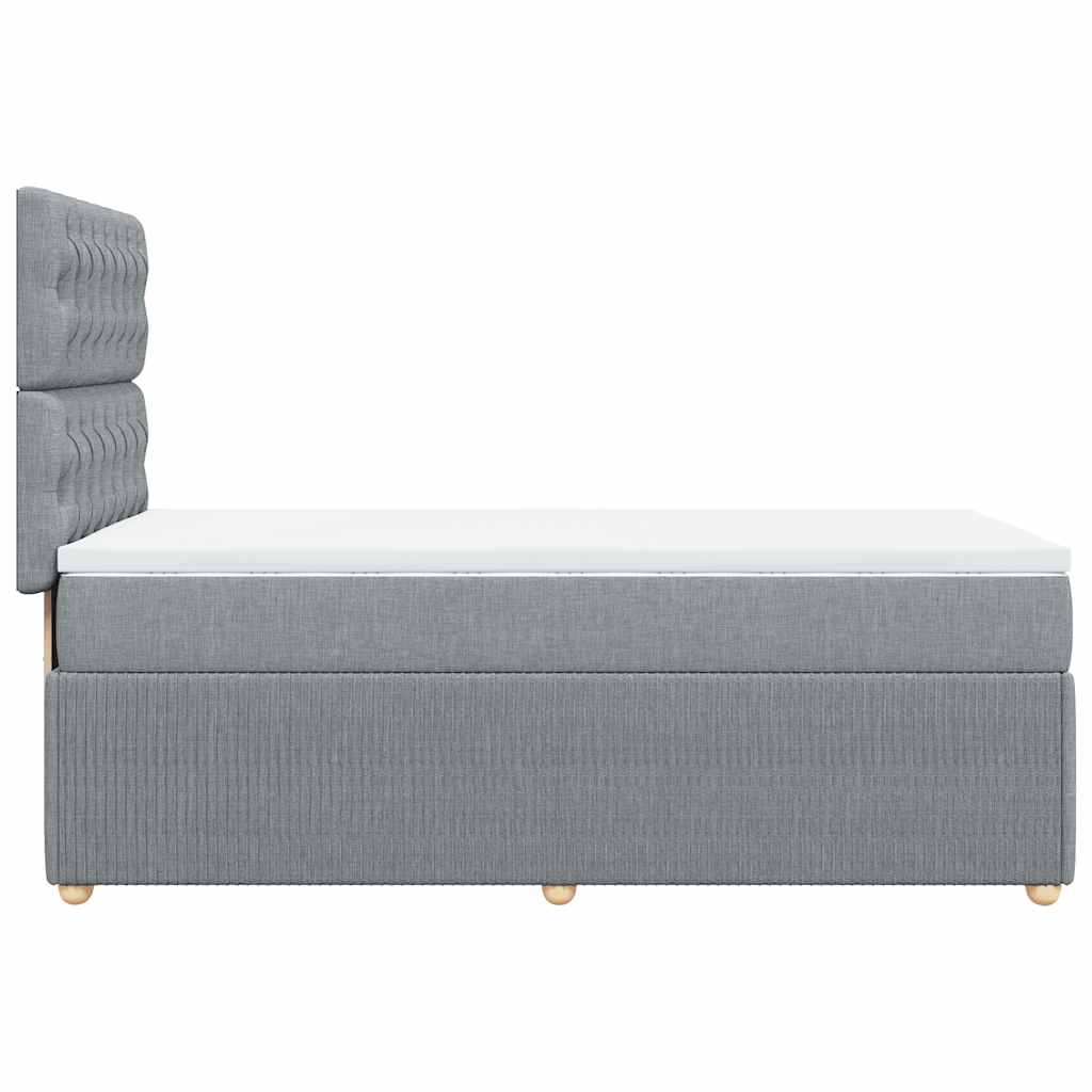 Box spring krevet s madracem svjetlosivi 90x190 cm od tkanine