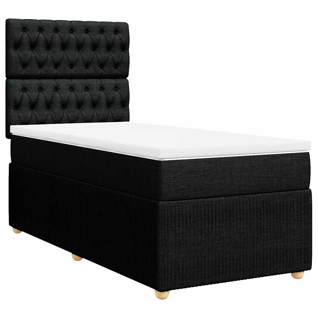 Box spring krevet s madracem crni 90x190 cm od tkanine