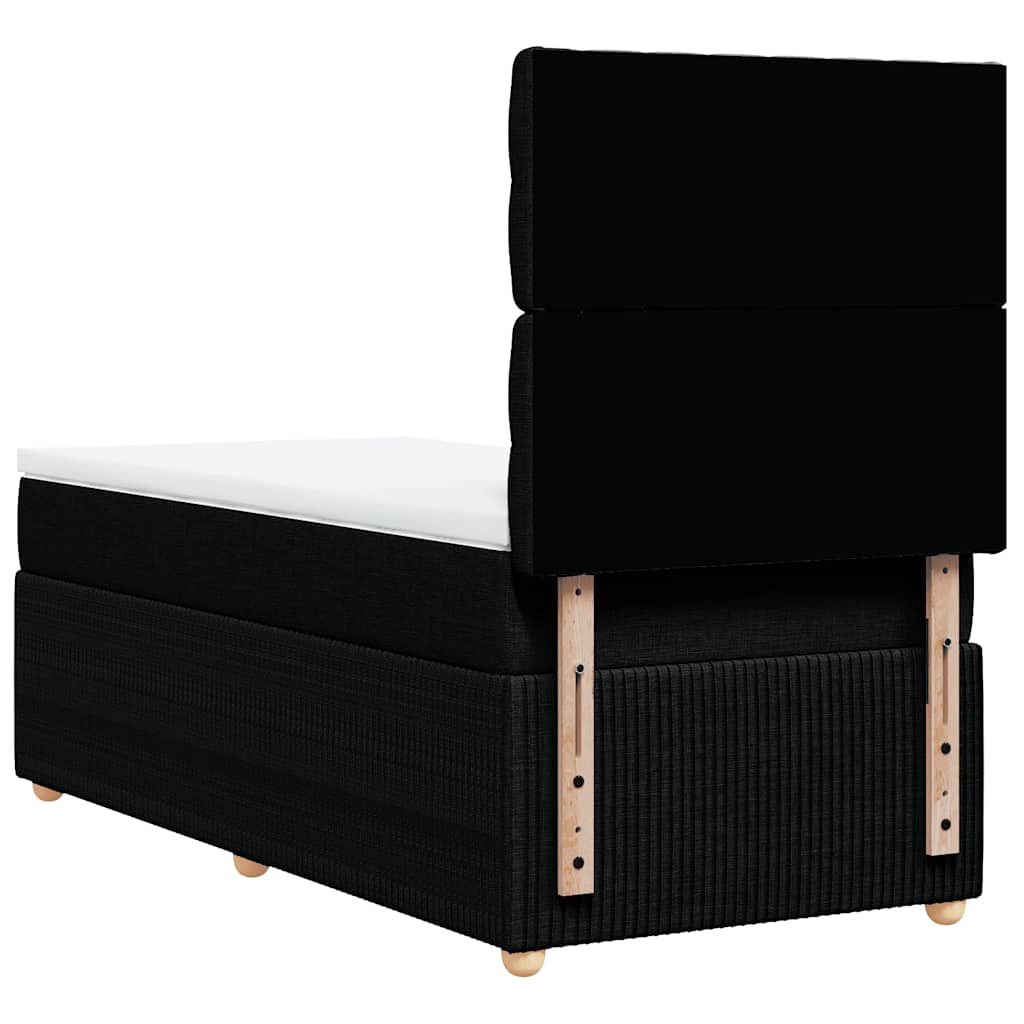 Box spring krevet s madracem crni 90x190 cm od tkanine