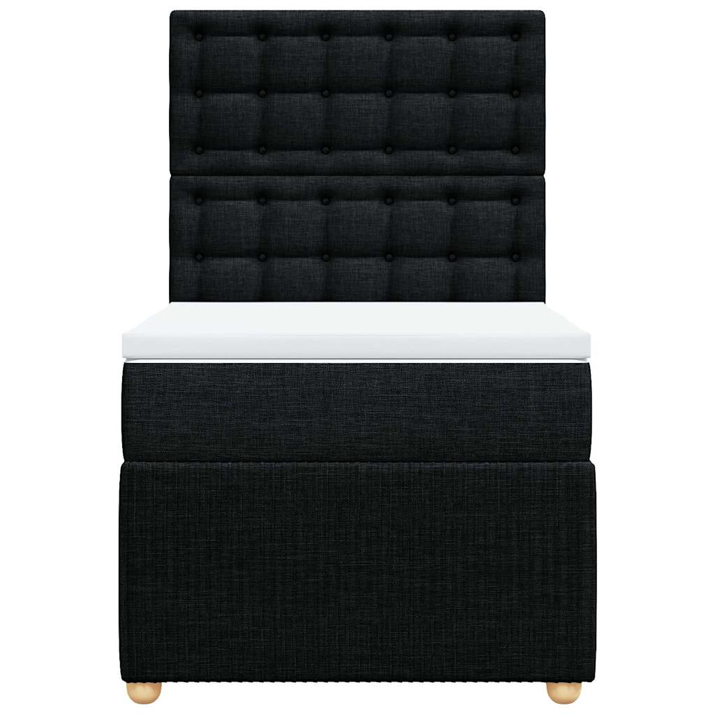 Box spring krevet s madracem crni 90x190 cm od tkanine