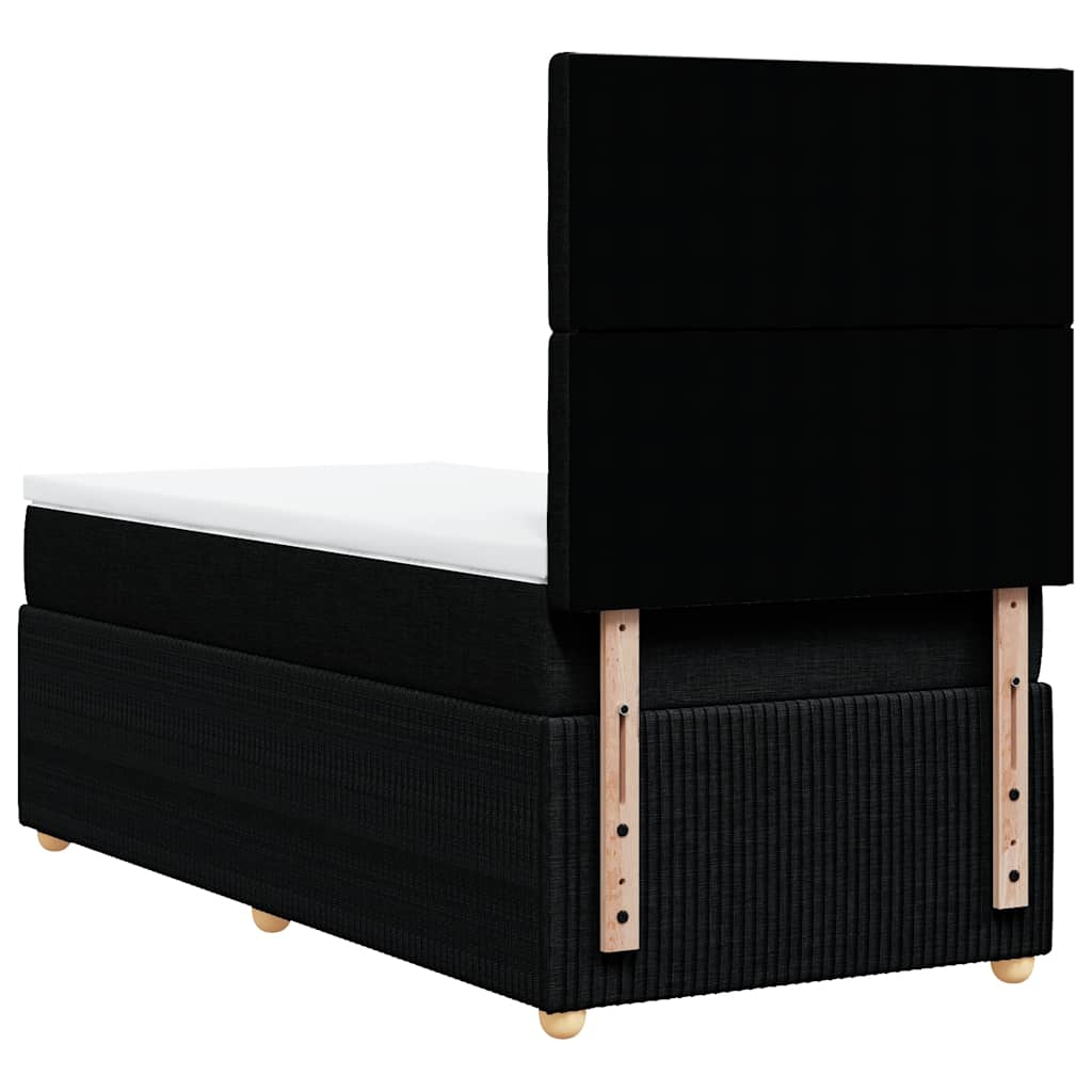 Box spring krevet s madracem crni 90x190 cm od tkanine