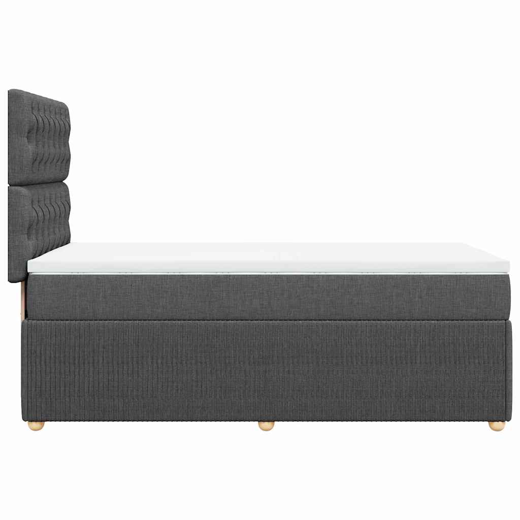 Krevet s oprugama i madracem tamnosivi 90x200 cm od tkanine