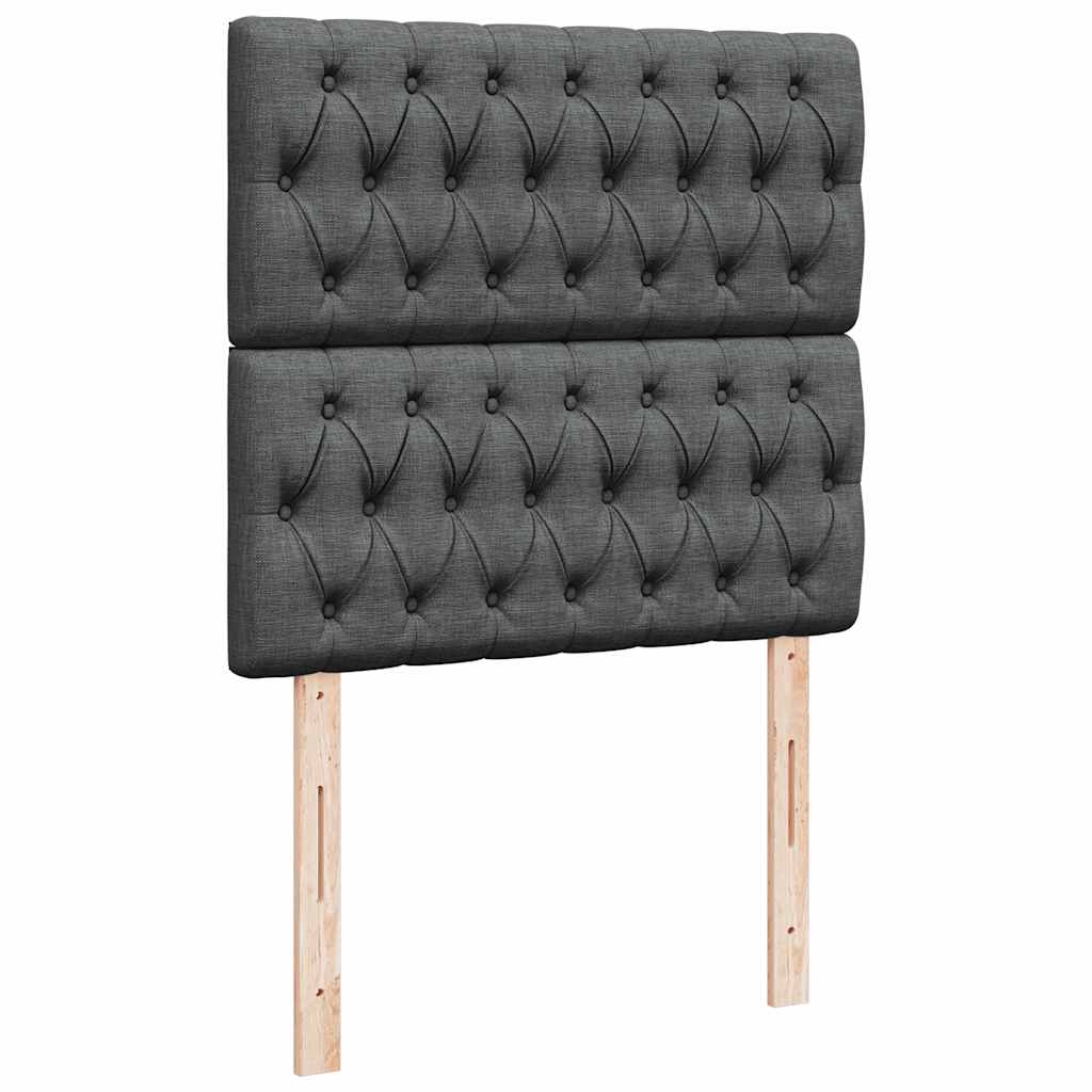 Krevet s oprugama i madracem tamnosivi 90x200 cm od tkanine