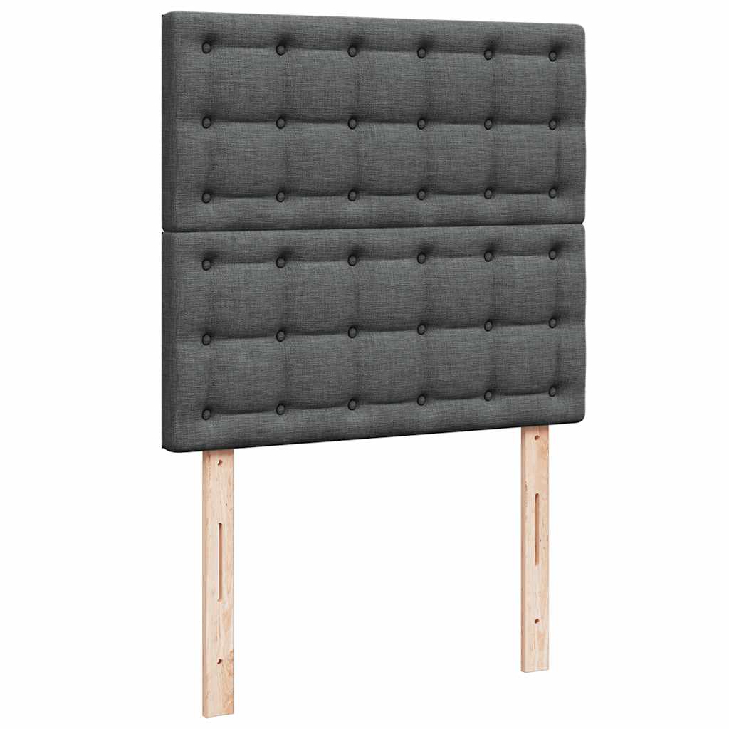 Krevet s oprugama i madracem tamnosivi 100 x 200 cm od tkanine