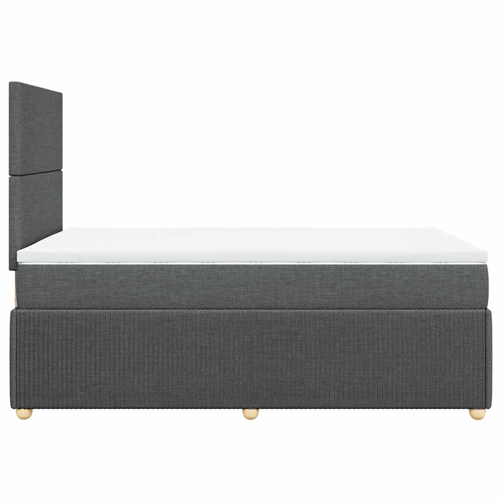 Krevet box spring s madracem tamnosivi 120 x 190 cm tkanina