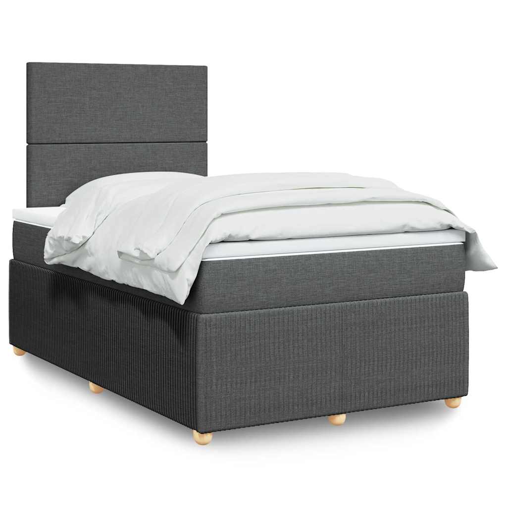 Krevet box spring s madracem tamnosivi 120 x 190 cm tkanina