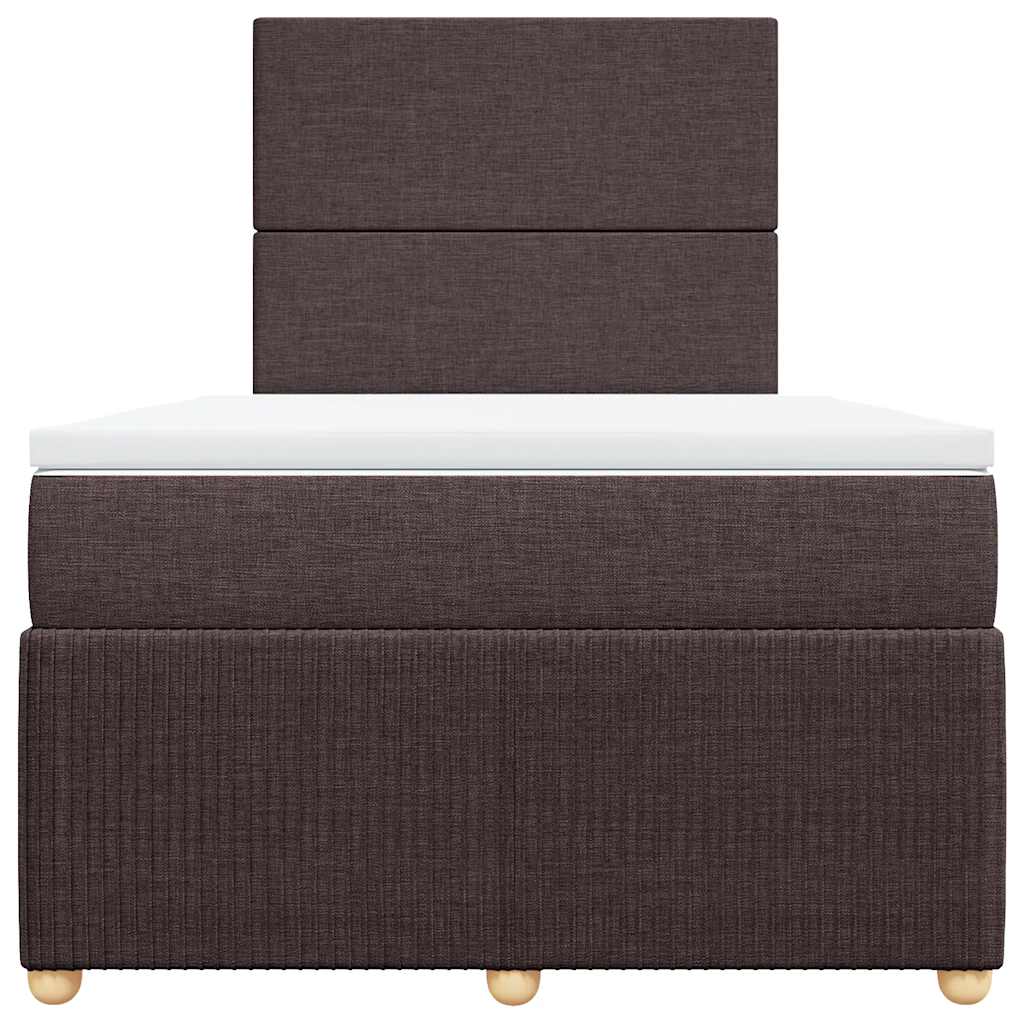 Krevet box spring s madracem tamnosmeđi 120 x 190 cm od tkanine