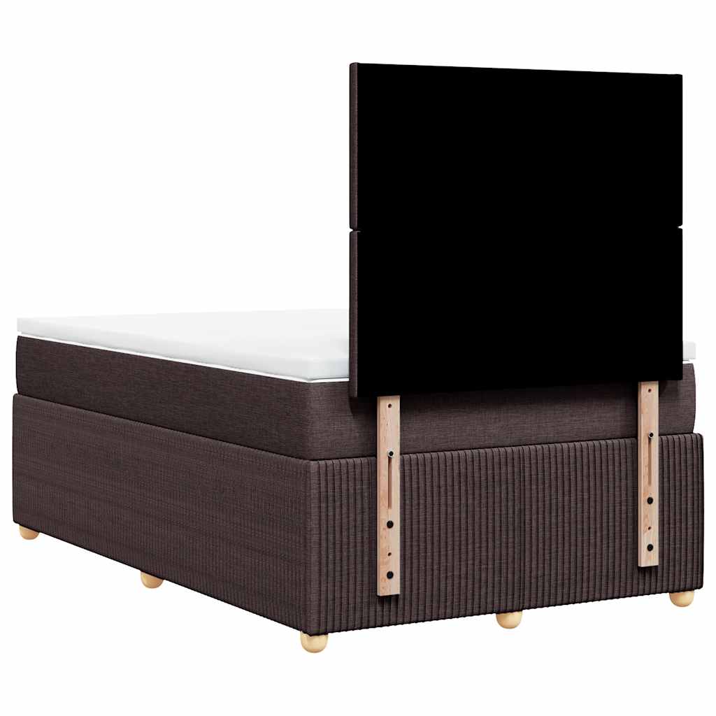 Krevet box spring s madracem tamnosmeđi 120 x 190 cm od tkanine