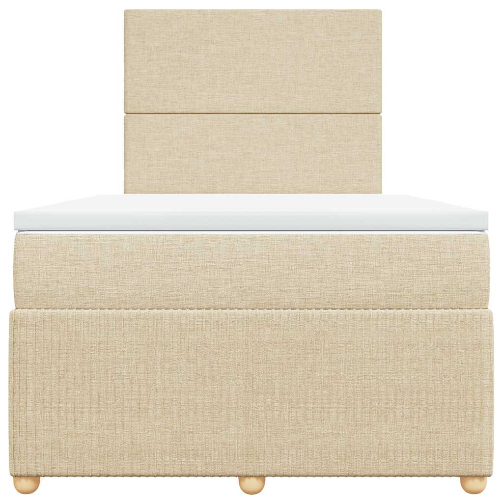Krevet box spring s madracem krem 120 x 190 cm od tkanine