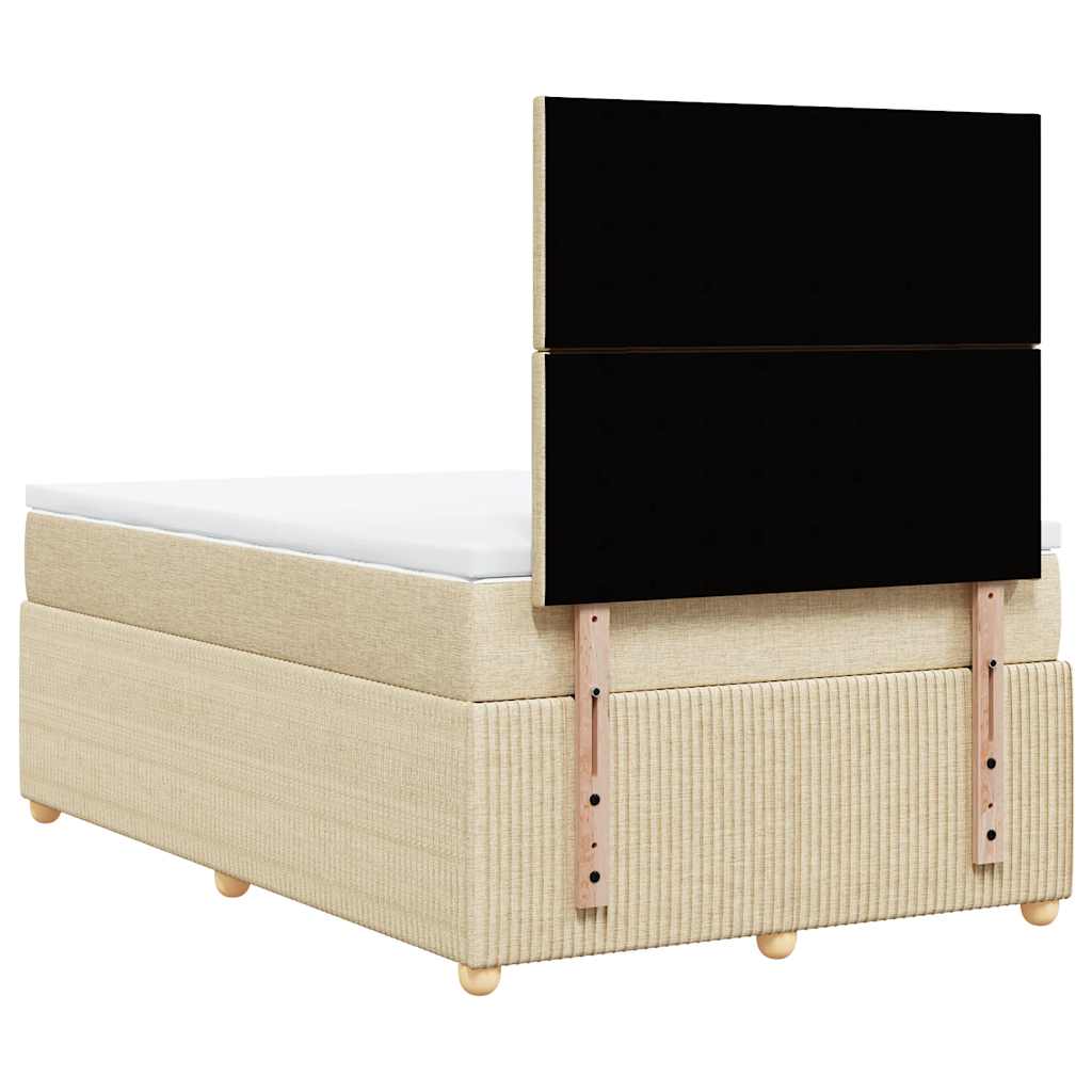 Krevet box spring s madracem krem 120 x 190 cm od tkanine