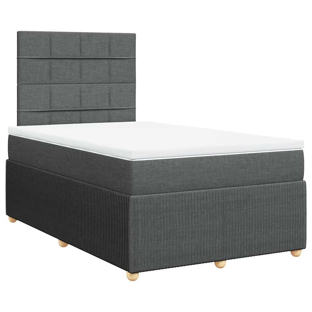 Krevet box spring s madracem tamnosivi 120 x 190 cm tkanina
