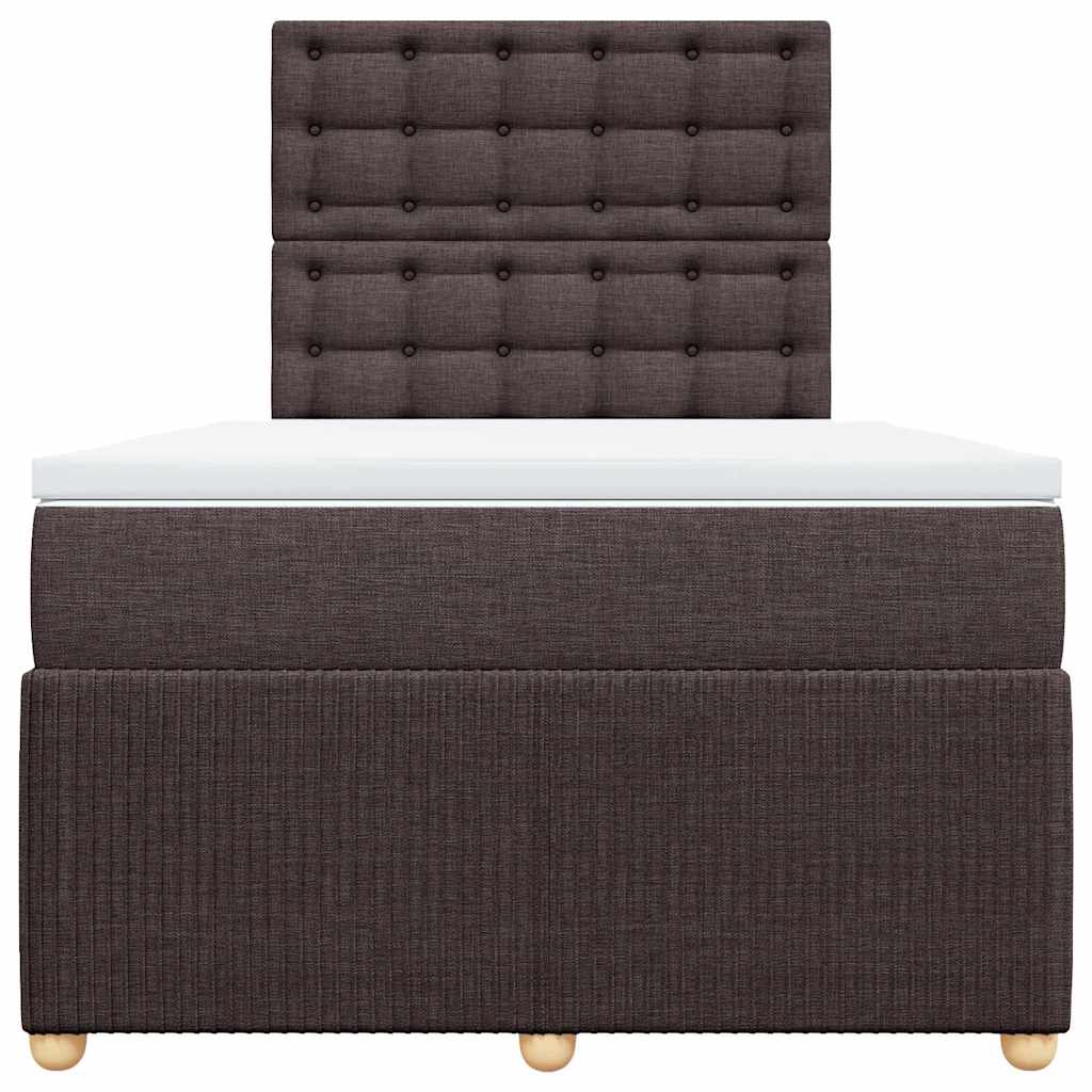 Krevet box spring s madracem tamnosmeđi 120 x 190 cm od tkanine